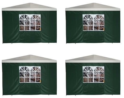 DEGAMO Seitenteil für Pavillon 3x3 Meter mit Fenster, grün, 4 STÜCK