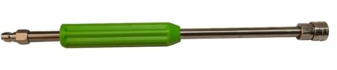 JoyousMall Asta di prolunga per idropulitrice in acciaio inox, 38 cm, curva o dritta, per grondaie, tetti e veicoli, 4000 PSI, compatibile con la maggior parte delle marche, raccordi da 1/4