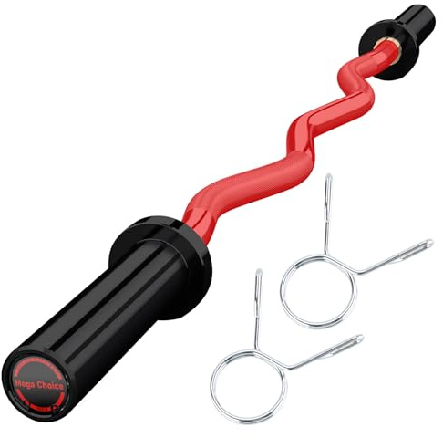 SZ Curlstange 120 cm – EZ Hantelstange Für Krafttraining, 50 mm Aufnahme, Verchromt, Inkl. 2 Federverschlüsse, Ideal Für Bizeps, Trizeps, Hip Thrust, Kniebeugen & Home Gym, Schwarz