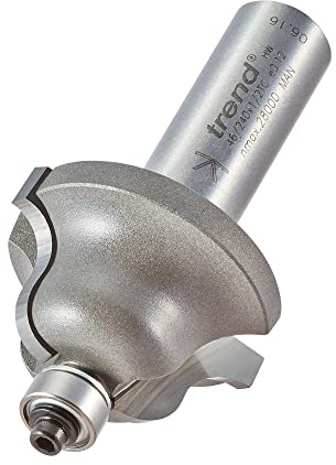 Trend Professional Bearing Guided Ogee Router Cutter, 1/2 Inch Shank, 34.9mm Cut Diameter, 20mm Cut Length, 6.3mm Radius, 46/240X1/2TC