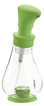 Cuisipro Schaum Seifenspender Grün 390 ml, Pump-Schaumspender Seife mit 75% weniger Seifenverbrauch, rutschfester Spülmittelspender Küche mit Saugnapf, wiederbefüllbarer Seifenspender Kunststoff