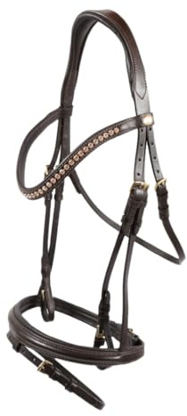 Hans Melzer Horse Equipment Trense Mechtersen, braun/Messing, Vollblut