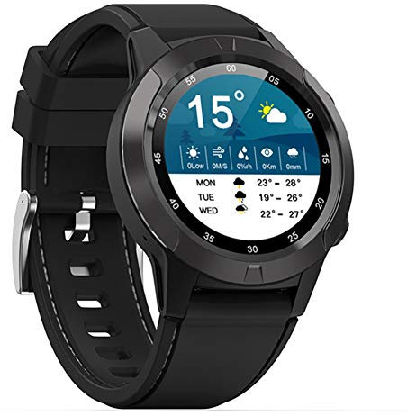 CETLFM Men's Smart GPS Watch, Ladies Bluetooth IP67 Waterproof Heart Rate Blood Pressure Monitor, Compass Running Clock Watch,Black