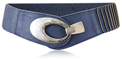 irisaa breiter Damen Gürtel Elastischer Taillengürtel, Hüftgürtel Stretch Gürtel mit Hakenverschluss, Damen Taillengürtel 2020:Navy, Damen Taillengürte Größe:ONE SIZE