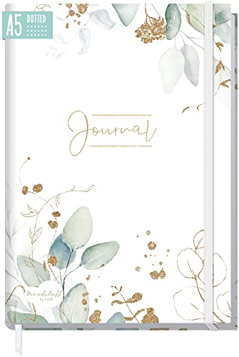 paper&you® dotted Journal A5 mit Gummiband Blattgold 156 Seiten, Notizbuch gepunktet, Tagebuch - nachhaltig & klimafreundlich