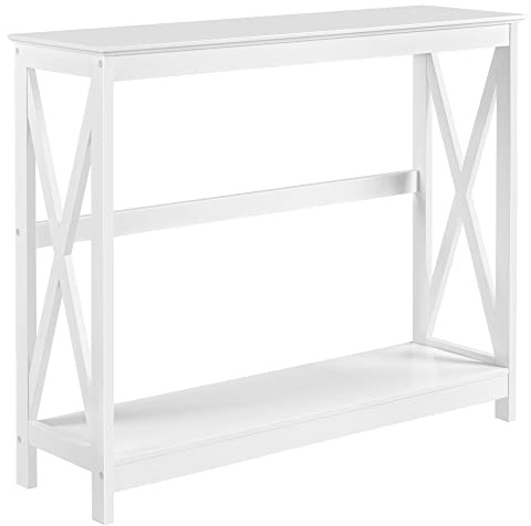 Yaheetech Mesa Consola Muebles Recibidor de Entrada 101,5x30x81cm Blanca