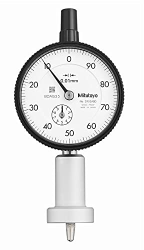 Messuhr mit Tiefenmessbrücke 0-10 mm, Kugemesseinsatz, Runde Basis