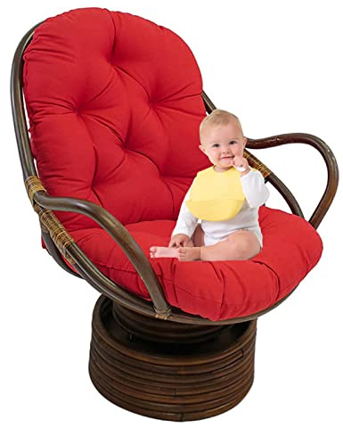 TDHLW Patio Rattan Drehstuhl Rocker Kissen Garten abnehmbare Sitzauflage Gartenmöbel Terrasse Schreibtisch Liege Schaukelstuhl Kissen