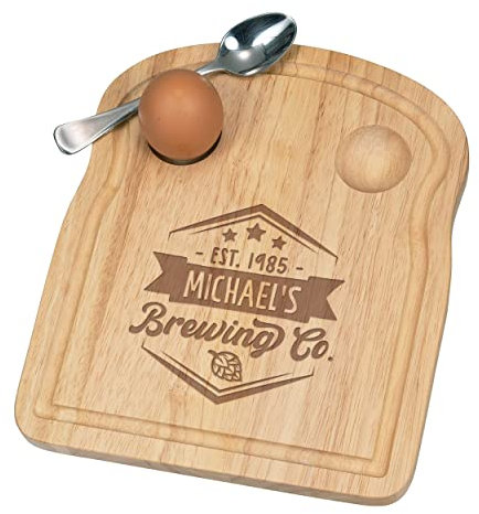 Personnalisé Fofolle Coquetier Board Brassage Co Hexagonale Logo Tout Nom Petit Déjeuner en Bois Personnalisé Pâques