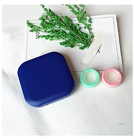Lens Storage Cases， Contact Lens Cases,Mini Box Container, Glasses Contact Lenses Box Contact Lens Case For Eyes Travel Kit Holder Container Travel Accessaries (Color : Pink) ( Color : Dark Blue )