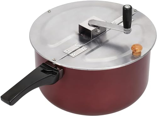 Umiup Macchina per Popcorn Macchina per Popcorn Domestica pentola per Popcorn Antiaderente a manovella con Manico antiscottatura Coperchio Rimovibile Asta di agitazione addensata induzione d