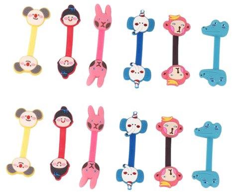Gatuida 12pcs Cute Cable Holder Cartoon Animal Hub Wire Holder USB Cable Organizer Earphone Organiser Cord Organiser