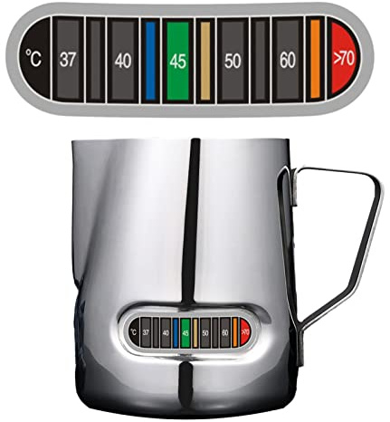 Coffee Cup Thermometer Sticker - 1/2/5/10 Color Thermometer Strips,Color Changing Temperature Tag for Metal Milk Jugs,Displays Temperature in Degrees in Celsius for Testing Water Temperature