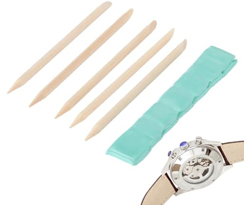 Uhren-Reinigungsknete, professionelles Uhrenreiniger-Set, Reinigungsknete, Uhrmacher-Werkzeuge, Öl-Fettentferner für Uhrenreinigung und -Reparatur, 6-teilig, Einzelnes Attribut, Refer to