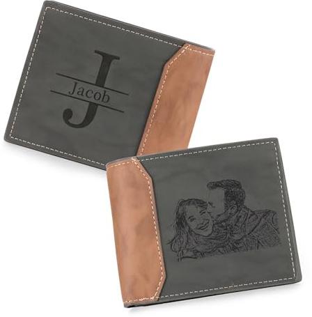 Glimmerday Personalisierte Geldbörse für Männer mit Namensgravur, RFID Schutz - Geschenk für Papa, Ehemann, Freund zum Valentinstag