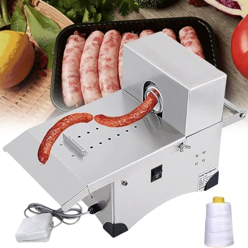 Legatrice per Salsicce Macchina per Annodare Salsicce Elettrica in Acciaio Inossidabile Macchina per Salsicce Commerciale Cucina per Ristorante Attrezzo Domestico con Interruttore a Pedale,220V