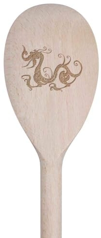Azeeda 30cm 'Mythical Dragon' Wooden Cooking Spoon (SO00022553)