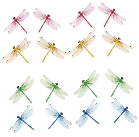 Milisten Simulated Dragonfly Decorations Clip-on Curtain Props 5.51 Inch Set of 20 for Home Window and Event Layouts Nature Inspired Decor