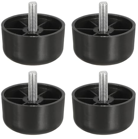sourcing map 4 Pcs M8 x 1.2 x 2.2 Inch Furniture Legs, Plastic Sofa Couch Legs Tapered Replacement Legs Tapered Feet for Chair Sofa Dresser Cabinets Bed, Black