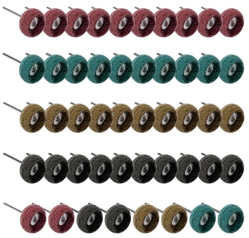 Set di 48 ruote abrasive per lucidatura per utensili rotanti Dremel, ruote per lucidatura per trapano legno, smerigliatrice da banco, grana 80/150/240/300/400
