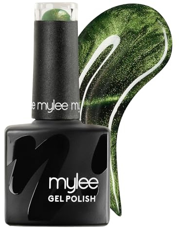 Mylee Gel Nagellack 8ml [Lucky Clover] - Cat Eye Collection - Magnetisk, Glitter, Holografisk, UV/LED Nail Art, Manikyr och Pedikyr, för professionell och hemmabruk, Långvarig och lätt att applicera