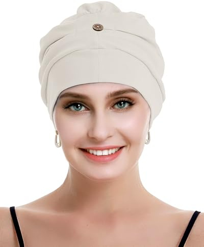 osvyo Baumwoll Chemo Kopfbedeckung für Damen mit Krebs und Haarausfall, Mütze aus Baumwolle, Leichte Kopfbedeckung, Versiegelte Verpackung