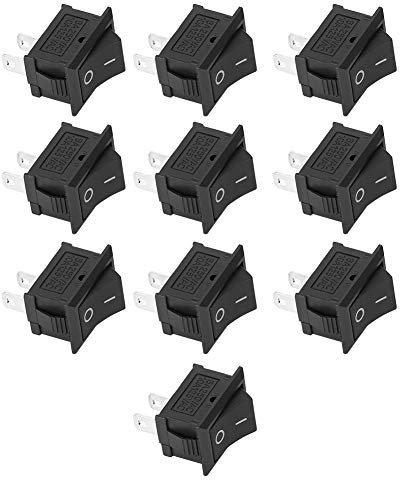 Interrupteur à Bascule à 2 Broches, 10 Pièces, Accessoires Industriels en Plastique Noir KCD1101 pour Divers équipements Industriels