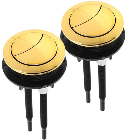 Homoyoyo 2piezas Pulsadores Wc Botón Cisterna Roca Dorado Descarga De Inodoro Accesorio Baño