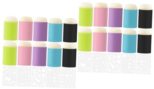 EXAOMBLE 2 Sätze Finger Bürsten Satz Farben Stirn Fingerabdruck Tinte Fingerspitze Briefmarken Stempeln Malen Herstellung Werkzeug Praktischer Dauber Stempelkissen Für Plastik