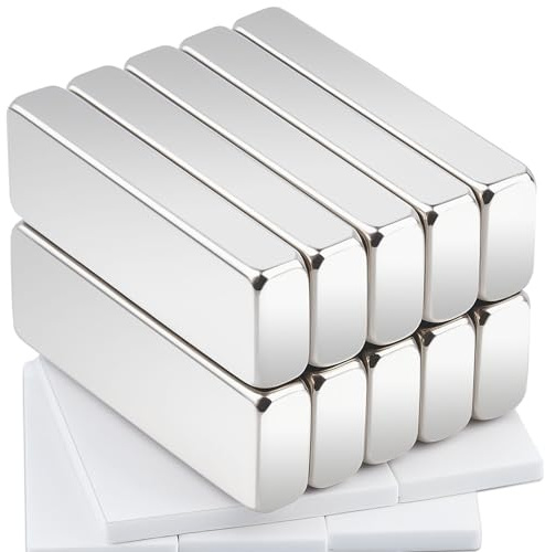 Lot de 10 aimants auto-adhésifs 30x10x5mm aimants en néodyme aimants en néodyme aimant rectangulaire aimants pour la famille, le réfrigérateur, l'artisanat et la décoration, la cuisine et le bureau