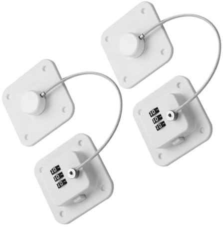 DOITOOL 2pezzi Serratura Per Frigorifero Combinazione Serrature Per Porta Frigorifero Serrature Per Armadietto Realizzate in Abs Acciaio Inossidabile e Pvc Senza Design Classico