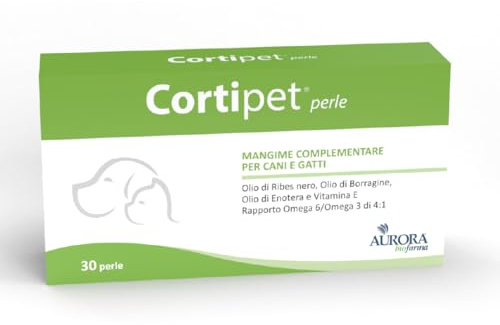 Aurora Biofarma Cortipet 30 Perle - Mangime Complementare per la Cute e Mantello di Cani e Gatti
