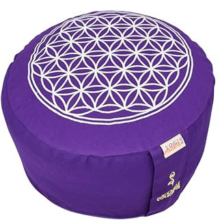 Yogimudra Ersatzbezug für Blume des Lebens Meditationskissen – Rundkissen 1-TLG mit Reißverschluss – Passend für Meditations- & Yogakissen (Lila, Ø30cm x 15cm)