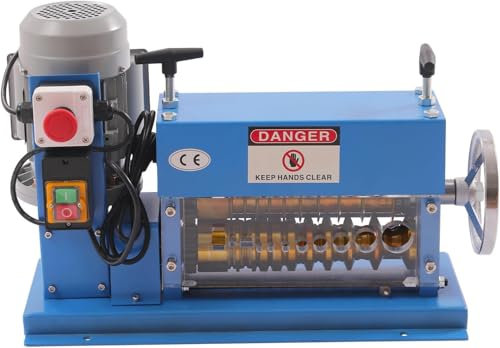 Xigner Electric Cable Stripping Machine 370W Automatic Wire Stripper Power Cable Stripper for Scrap Copper Recycling, DIY Tool with 11 Holes & 10 Blades for 1.5mm to 38mm Wire
