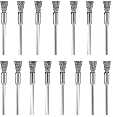 15 pezzi spazzola metallica trapano argento mini spazzola metallica in acciaio inox pennello lucidatura strumento rotante spazzola in ottone per pulire ruggine sporco colore corrosione