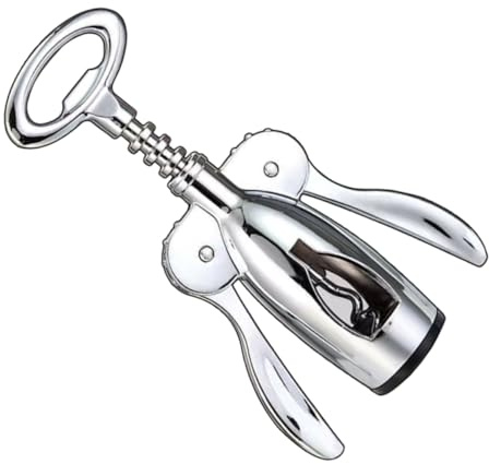 HOLIDYOYO Sacacorchos De Vino Abridor De Botellas De Vino Creativo Abridores Llave Vino Tinto Abrelatas Rojo Tapón De Vino Sacacorchos Abridor De Botellas De Vino Silver Acero Inoxidable