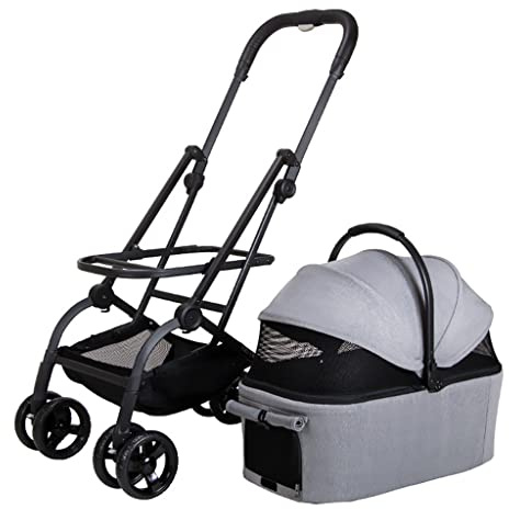 Cat Stroller Dog Strollers for Medium Dogs, Pet Strollers for Small Medium Dogs or 2 Cats, Dog Cat Stroller Pushchair Buggy Travel Carriage Carrier, Durable Wheels (Grey A)