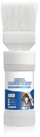 Rostschutzgrundierung 180ml, Rostumwandler, Rostschutzfarbe für Metall Holz, Holzfarbe Innen Außen Wetterfest, Rostentferner mit Bürste, Metalllack Holzlack Rostschreck, Ausbesserungsfarbe (Weiss)