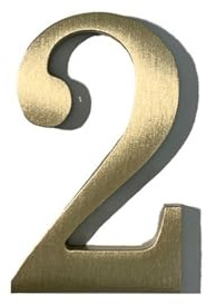 Adesivi Per Numeri Civici Autoadesivi Da 2 Pollici, Numero Di Porta In Metallo Moderno In Ottone, Insegna indirizzo Dorato Per Casella Postale, Per Camere D'albergo, Appartamenti(2)