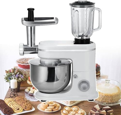 GZGHRZQS Robot de Cuisine Multifonction 6 Vitesses avec Bol INOX 6L, Accessoires pour Hachoir à Viande+Fouet+récipient à jus,Pieds à Ventouse pour Plus de stabilité