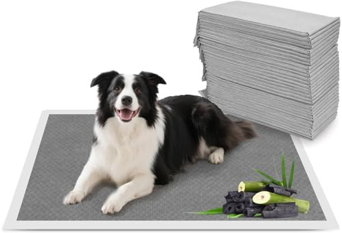 Nobleza Welpenunterlage 90x60cm mit Aktivkohle Neutralisiert Gerüche, PIPI Matten für Hunde 100 STK, Trainingspads Auslaufsicher & Trocknender Oberfläche! Wickelunterlagen Einweg