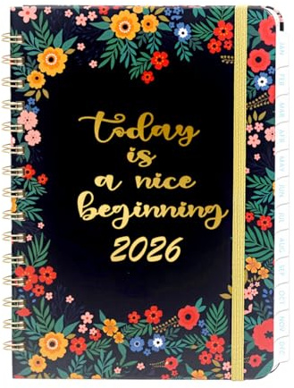 Terminplaner 2026, Terminplaner/Wochenplaner Ringbuch, Wochenplaner A5 mit Elastischer Verschluss, Spiralbindung Buchkalender 1 Woche 2 Seiten
