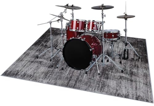ZAJENKUB Tappetino Insonorizzato Batteria, Tappeto Antiscivolo Batteria Elettronica, Tappeto per Batteria, Carpet Drum Mat, Tappeto Professionale per Batteria e Strumenti a Percussione 120 x 70 cm