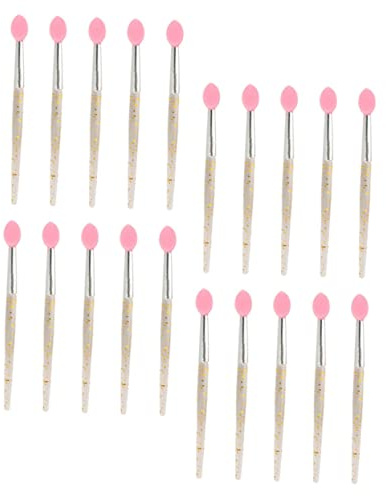 Healvian 20 Stück Kleiner Silikon Lippenstiftpinsel Tragbar Weich für Präzises Make Up Anwendung für Unterwegs und Professionelle Lippenpflege