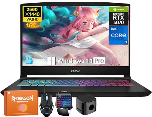 MSI Katana 15HX Gaming Laptop, NVIDIA GeForce RTX 5070 8GB GDDR7 GPU, 14a generazione Intel i7-14650HX, 15.6 165Hz 2.5K QHD, 32GB DDR5 RAM, 1TB SSD, RGB KB, Copilot AI, Win 11 Pro, W/Accessories