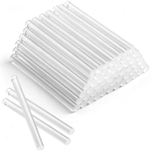 100 Stück Heissklebesticks, 7mm x 100mm Transparent Heißklebestifte, Heißkleber für Heißklebepistole, Schnelltrocknend Klebesticks für Heimwerken Reparieren Dekorieren DIY