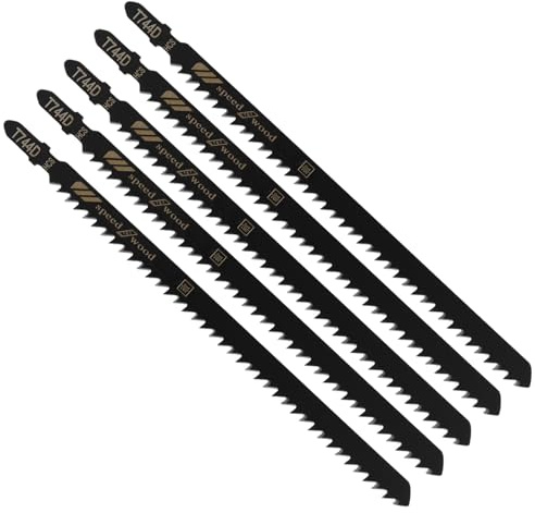 5PCS 180mm Extra Long Jigsaw Blades, T744D Jigsaw Blades Wood, T-Shank Jig Saw Blade for Wood Cutting, Fast Clean Straight Cuts, Compatible with Bosch, Dewalt Most T-Shank Jigsaws