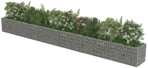 Homvdxl Gabion Baskets 540x50x50 cm | 10cmx5cm Holes | Galvanised Steel Wire Mesh Basket | Gabion Cages | Metal Fence | Wire Baskets for Landscaping, Retaining Walls