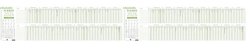 Zettler Urlaubsplaner 16 Mon Blauer Engel 2026 – Wandkalender 100 × 30 cm, 16 Monate auf 1 Seite (Dez. Vorjahr – März Folgejahr), für 25 Mitarbeiter, Recyclingpapier, Wochenzählung, Ferientermine, FSC