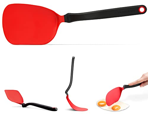 Dreamfarm CHOPULA Nylon Pfannenwender | Rot | Flexibler Pfannenwender Kunststoff | Ideal zum Wenden und zerteilen ihrer Pfannengerichte | Hitzebeständig bis 250°C | Spülmaschinenfest | BPA frei